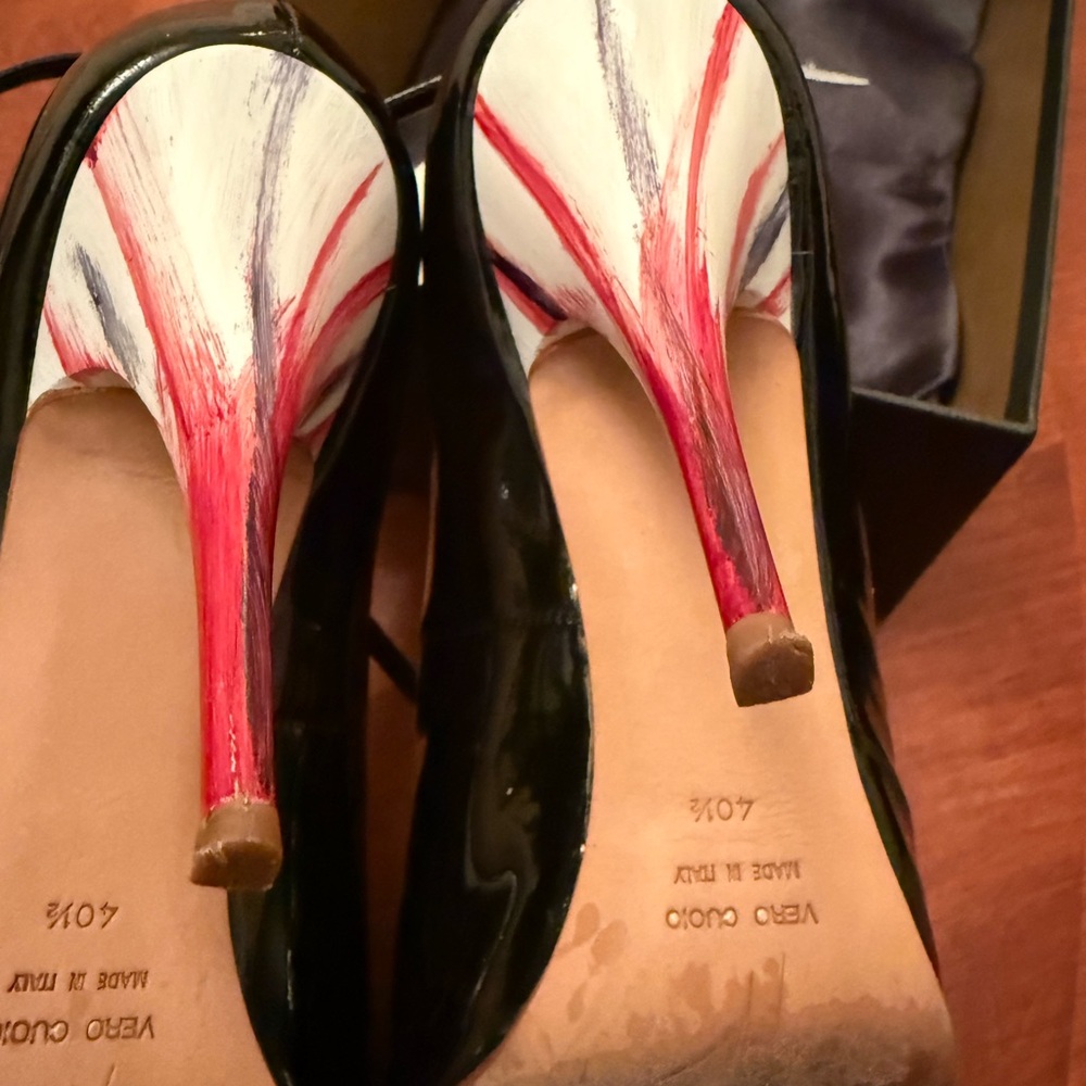 Giuseppe Zanotti Black Patent Peep Toe Heels - Picture 8 of 14